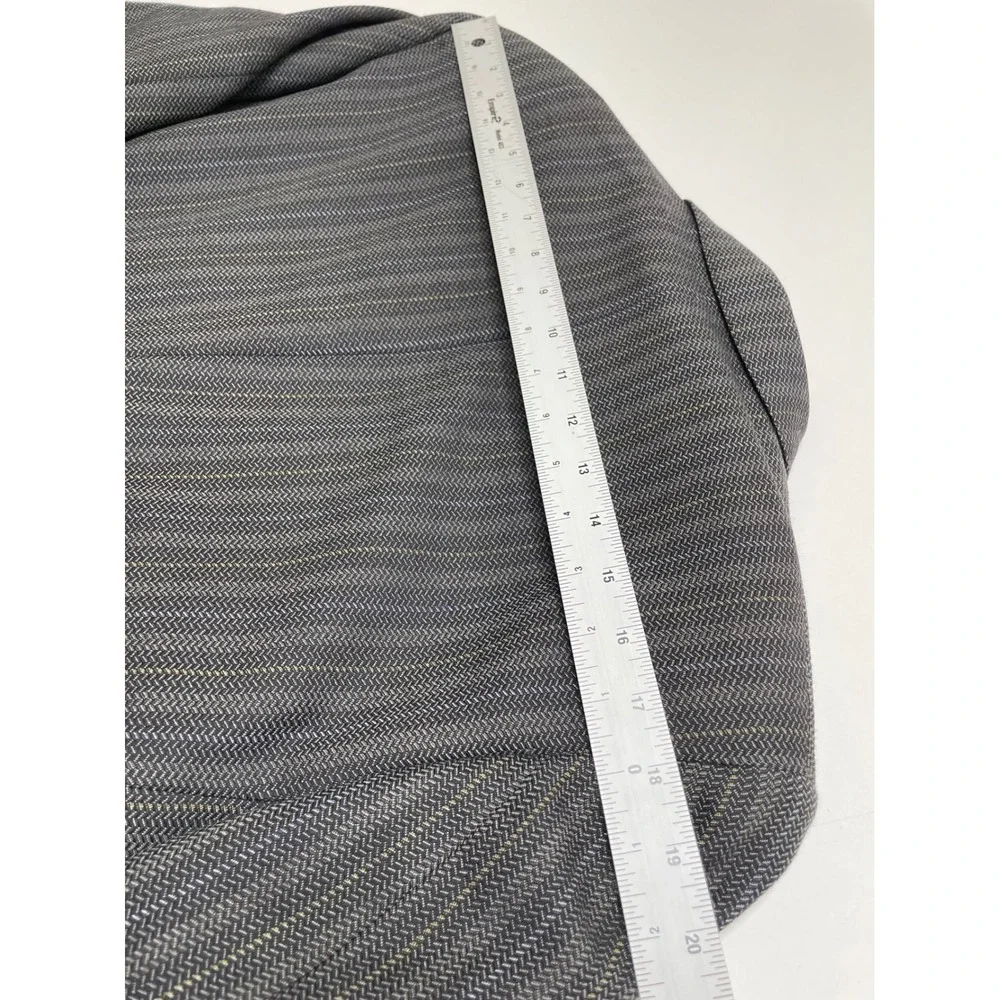 Vtg Lanvin Boutique Italy Wool Double Breasted‎ Blazer Suit Gray Mens Size 50